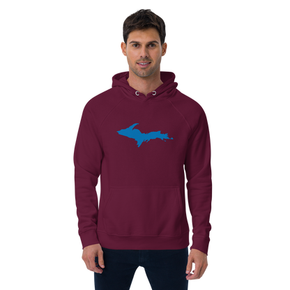 Michigan Upper Peninsula Hoodie (w/ Azure UP Outline) | Unisex Organic