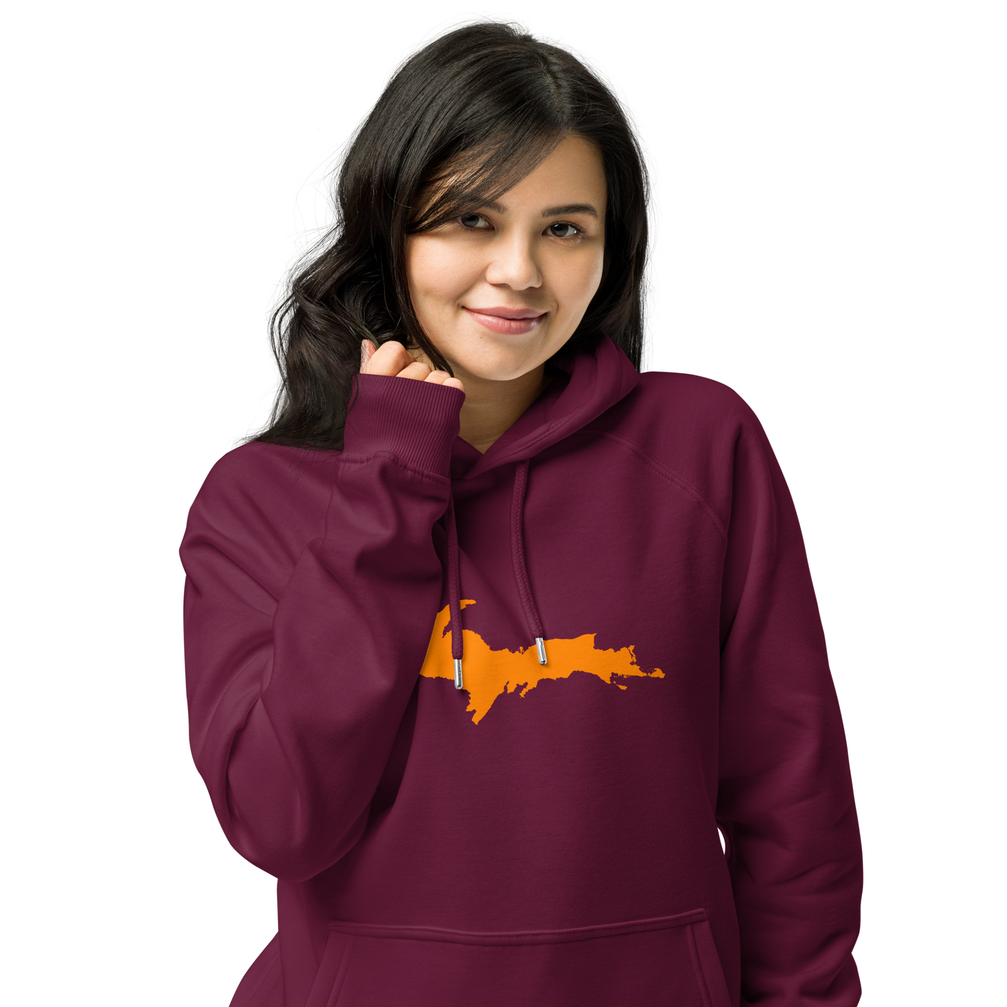 Michigan Upper Peninsula Hoodie (w/ Orange UP Outline) | Unisex Organic