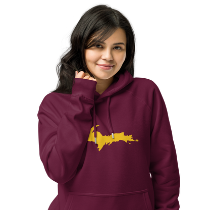 Michigan Upper Peninsula Hoodie (w/ Gold UP Outline) | Unisex Organic