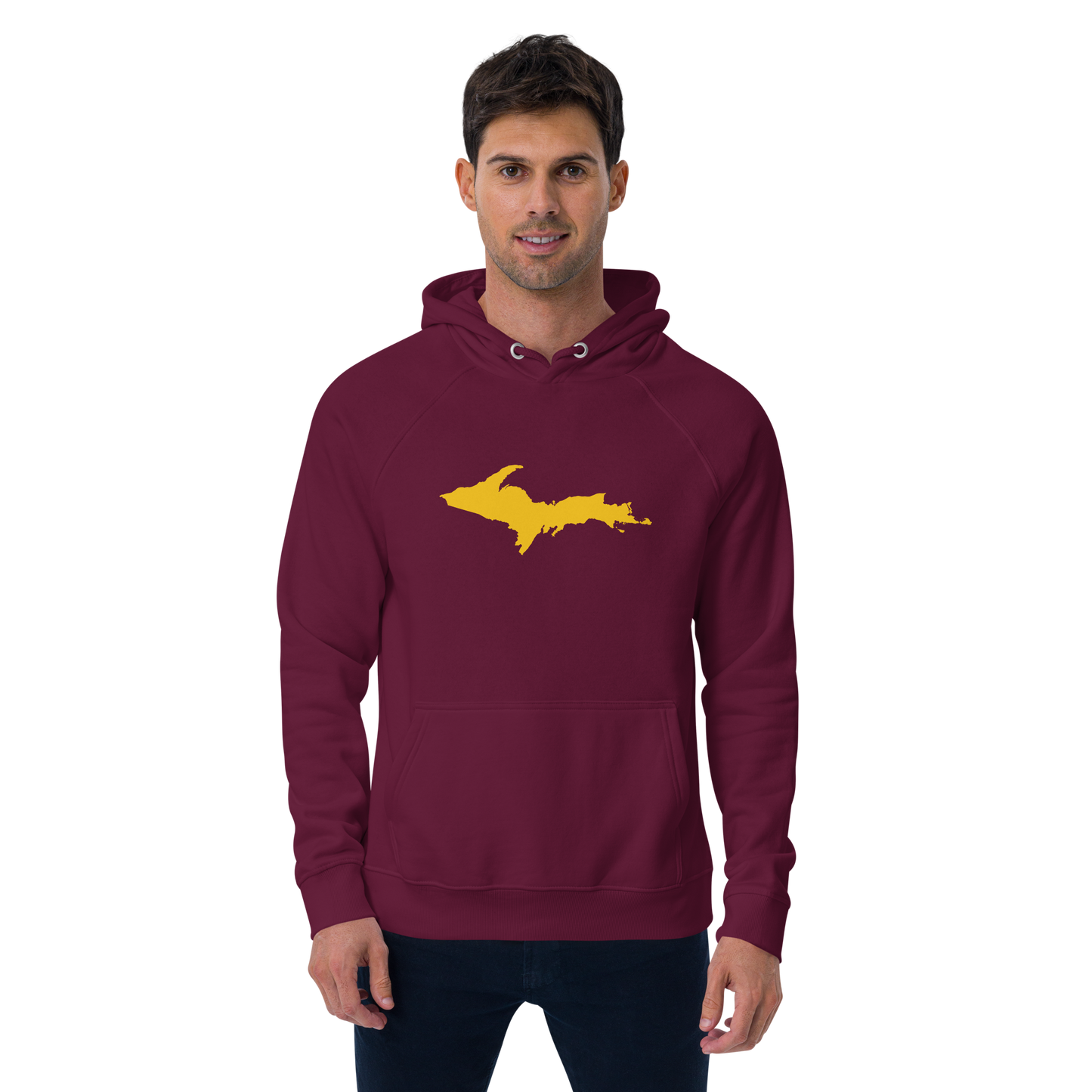 Michigan Upper Peninsula Hoodie (w/ Gold UP Outline) | Unisex Organic