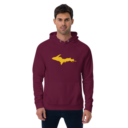 Michigan Upper Peninsula Hoodie (w/ Gold UP Outline) | Unisex Organic