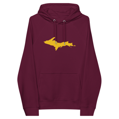 Michigan Upper Peninsula Hoodie (w/ Gold UP Outline) | Unisex Organic