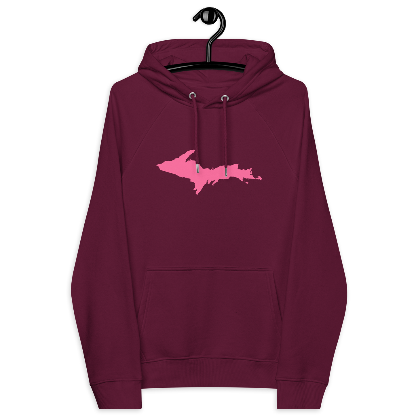 Michigan Upper Peninsula Hoodie (w/ Pink UP Outline) | Unisex Organic