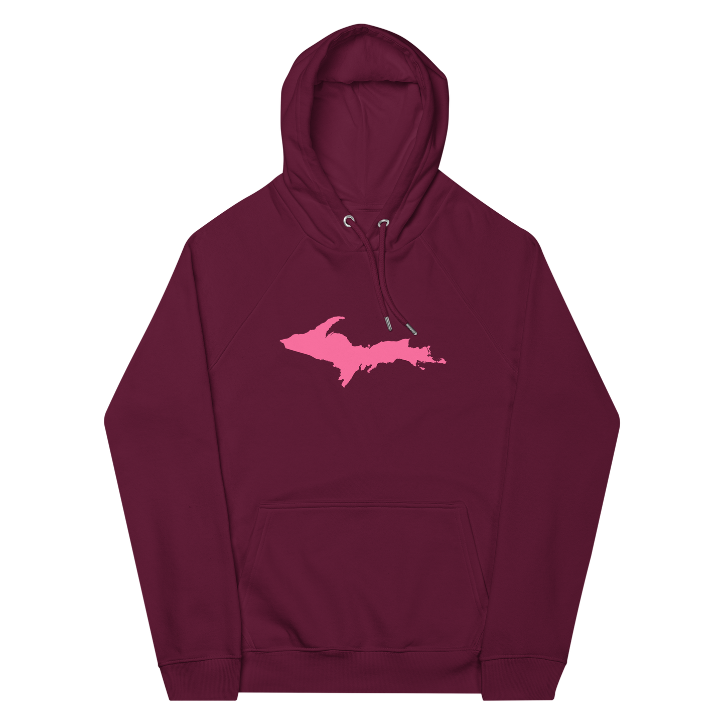 Michigan Upper Peninsula Hoodie (w/ Pink UP Outline) | Unisex Organic