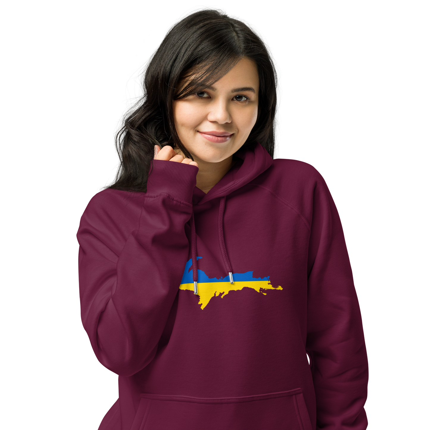 Michigan Upper Peninsula Hoodie (w/ UP Ukraine Flag Outline) | Unisex Organic