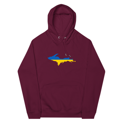 Michigan Upper Peninsula Hoodie (w/ UP Ukraine Flag Outline) | Unisex Organic