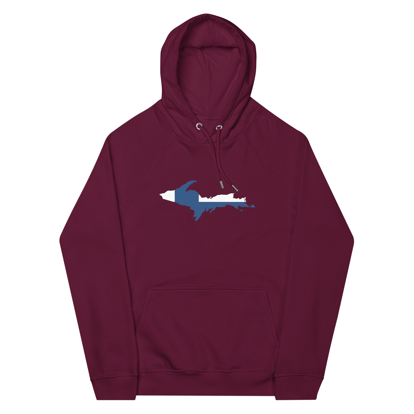 Michigan Upper Peninsula Hoodie (w/ UP Finland Flag Outline) | Unisex Organic