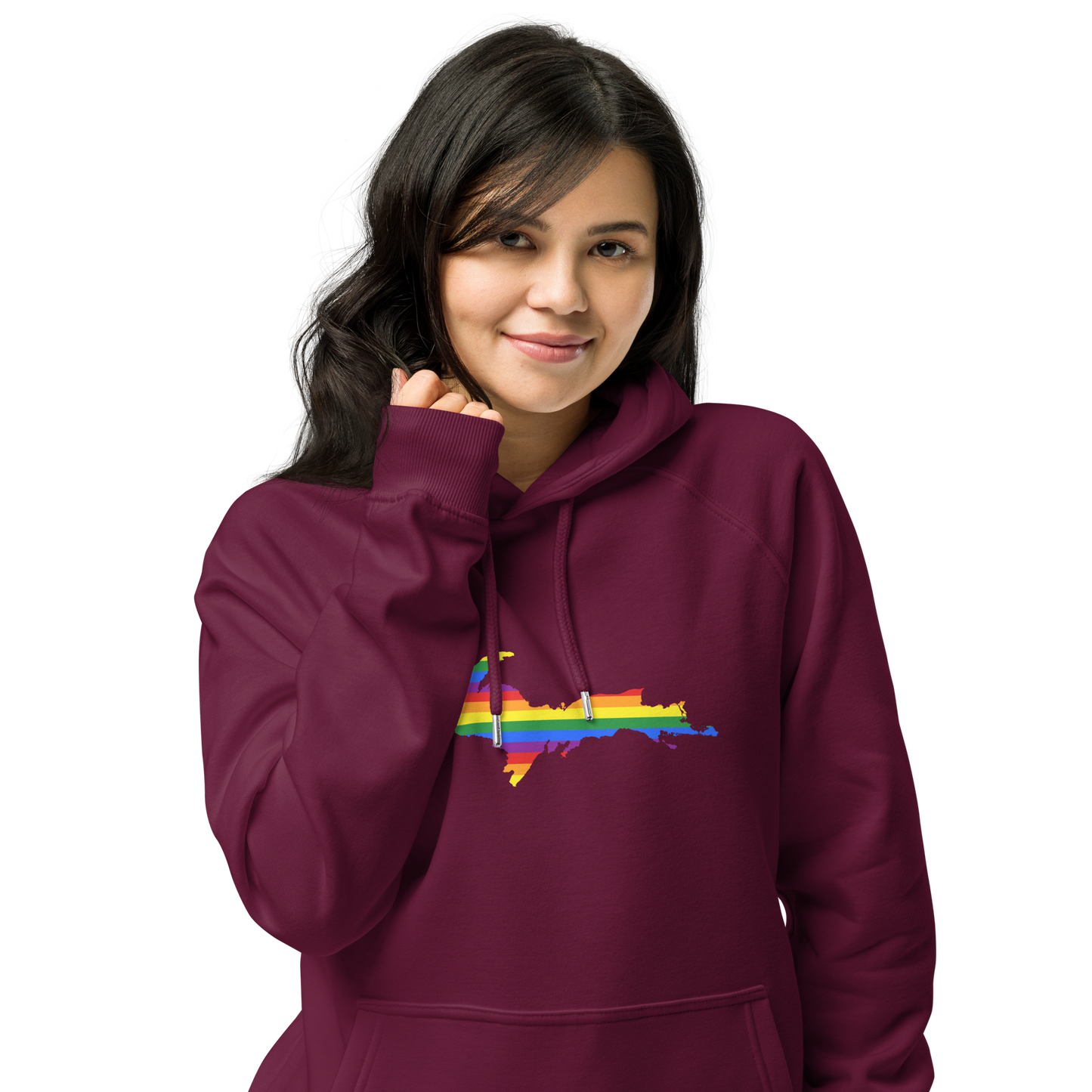 Michigan Upper Peninsula Hoodie (w/ UP Pride Flag Outline) | Unisex Organic