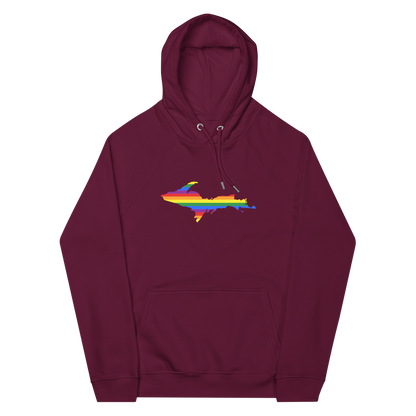 Michigan Upper Peninsula Hoodie (w/ UP Pride Flag Outline) | Unisex Organic