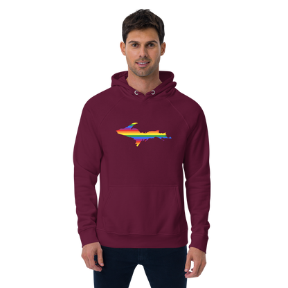 Michigan Upper Peninsula Hoodie (w/ UP Pride Flag Outline) | Unisex Organic