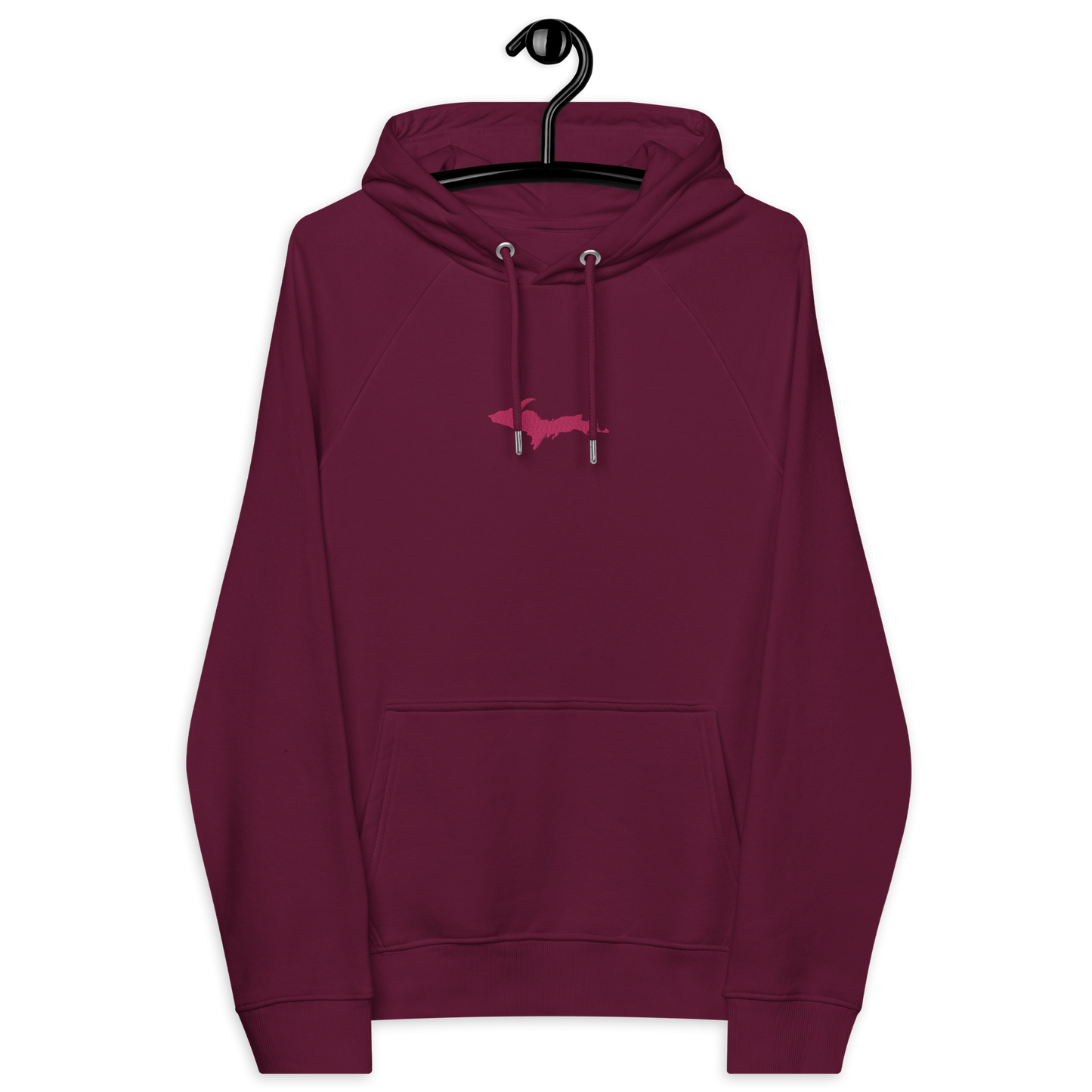 Michigan Upper Peninsula Hoodie (w/ Embroidered Pink UP Outline) | Unisex Organic