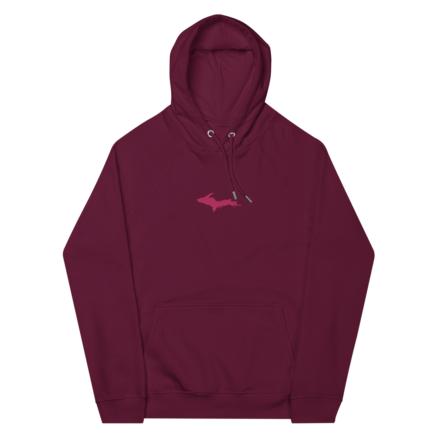 Michigan Upper Peninsula Hoodie (w/ Embroidered Pink UP Outline) | Unisex Organic