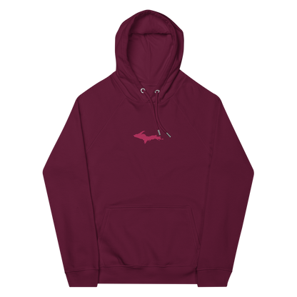 Michigan Upper Peninsula Hoodie (w/ Embroidered Pink UP Outline) | Unisex Organic