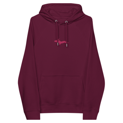 Michigan Upper Peninsula Hoodie (w/ Embroidered Pink UP Outline) | Unisex Organic