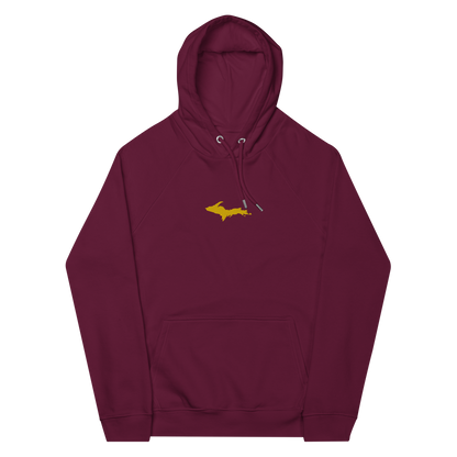 Michigan Upper Peninsula Hoodie (w/ Embroidered Gold UP Outline) | Unisex Organic