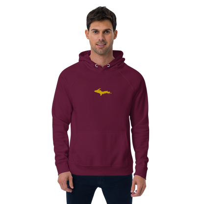 Michigan Upper Peninsula Hoodie (w/ Embroidered Gold UP Outline) | Unisex Organic