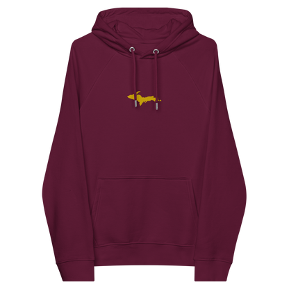 Michigan Upper Peninsula Hoodie (w/ Embroidered Gold UP Outline) | Unisex Organic