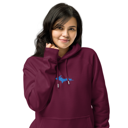 Michigan Upper Peninsula Hoodie (w/ Embroidered Azure UP Outline) | Unisex Organic