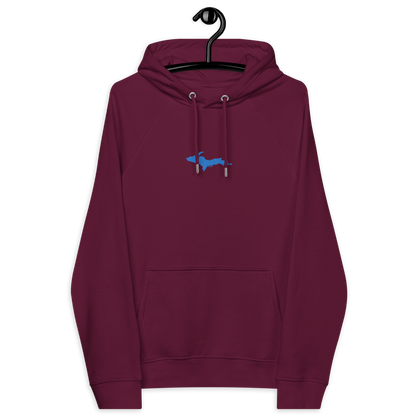 Michigan Upper Peninsula Hoodie (w/ Embroidered Azure UP Outline) | Unisex Organic