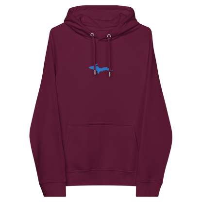 Michigan Upper Peninsula Hoodie (w/ Embroidered Azure UP Outline) | Unisex Organic