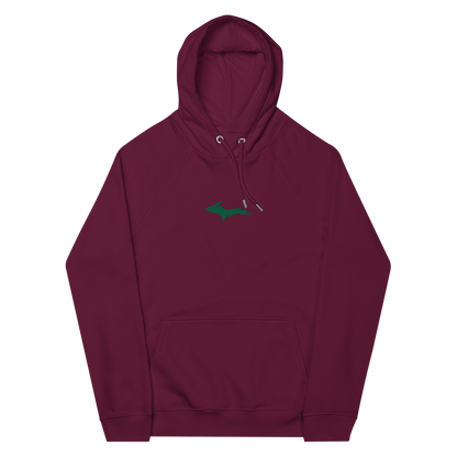 Michigan Upper Peninsula Hoodie (w/ Embroidered Green UP Outline) | Unisex Organic