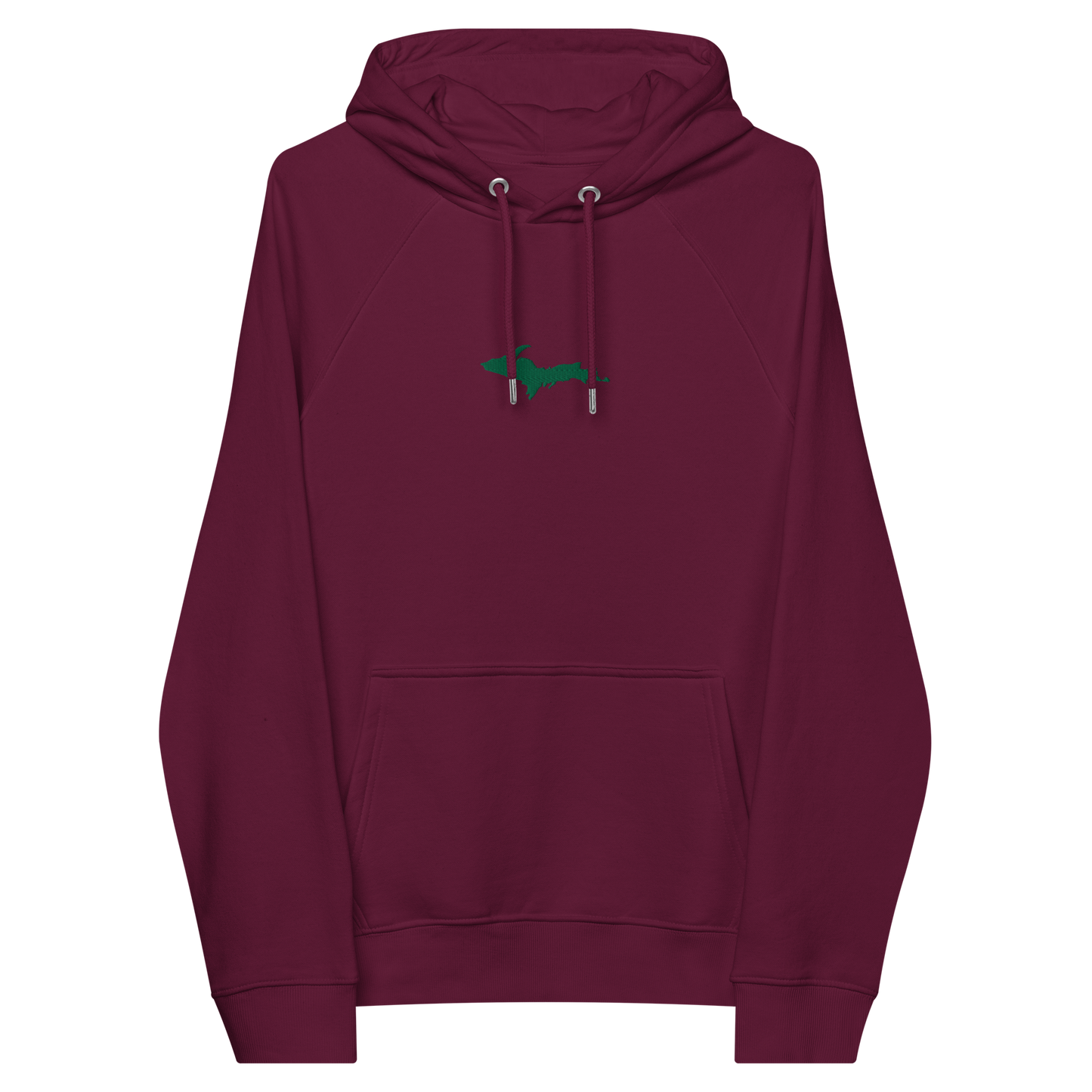 Michigan Upper Peninsula Hoodie (w/ Embroidered Green UP Outline) | Unisex Organic