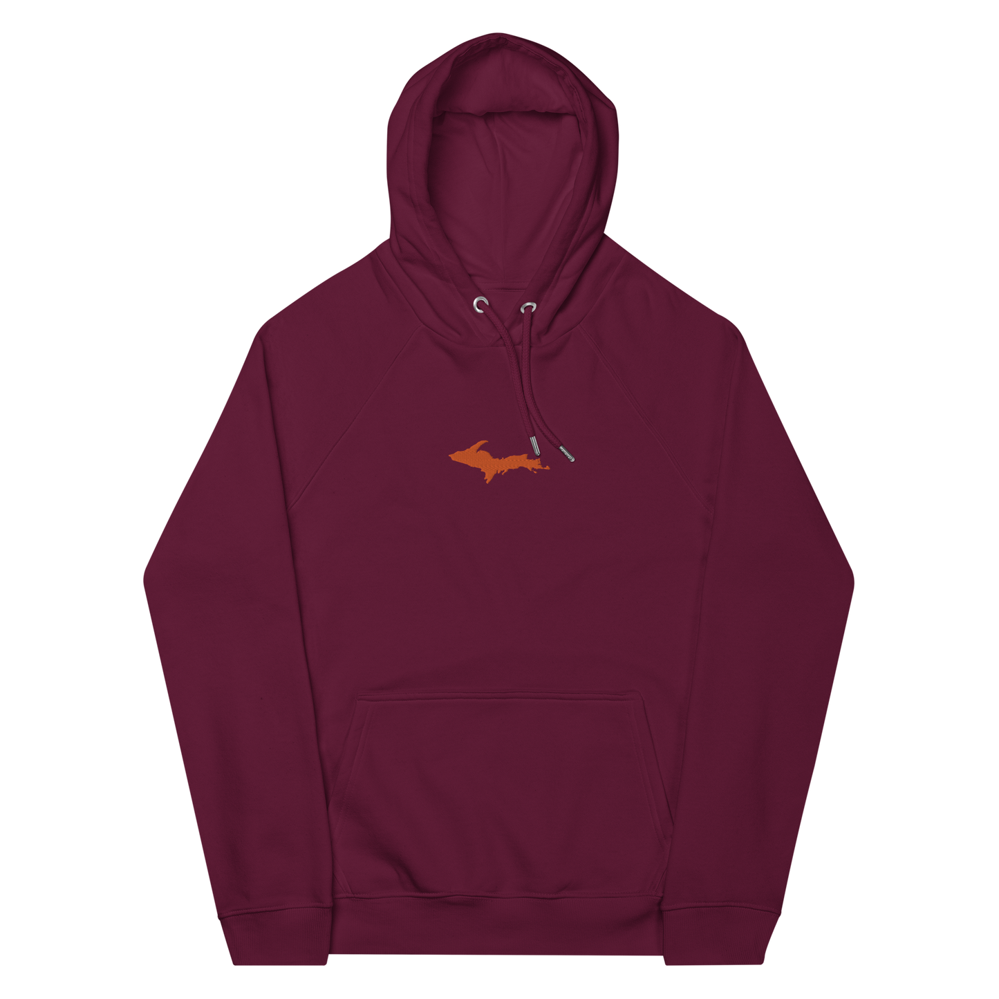 Michigan Upper Peninsula Hoodie (w/ Embroidered Orange UP Outline) | Unisex Organic