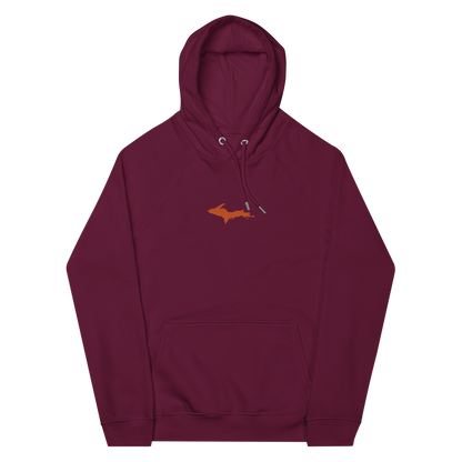 Michigan Upper Peninsula Hoodie (w/ Embroidered Orange UP Outline) | Unisex Organic