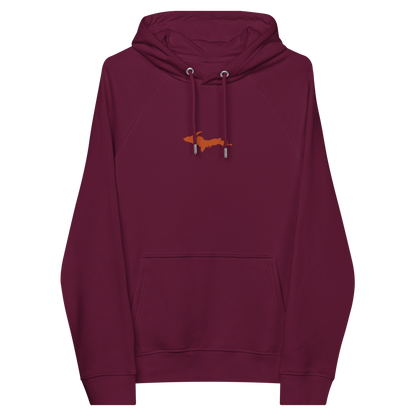 Michigan Upper Peninsula Hoodie (w/ Embroidered Orange UP Outline) | Unisex Organic