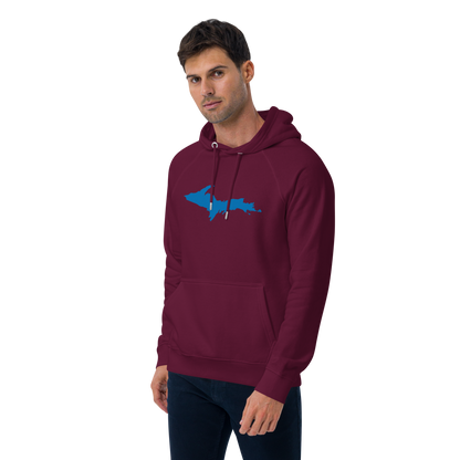 Michigan Upper Peninsula Hoodie (w/ Azure UP Outline) | Unisex Organic