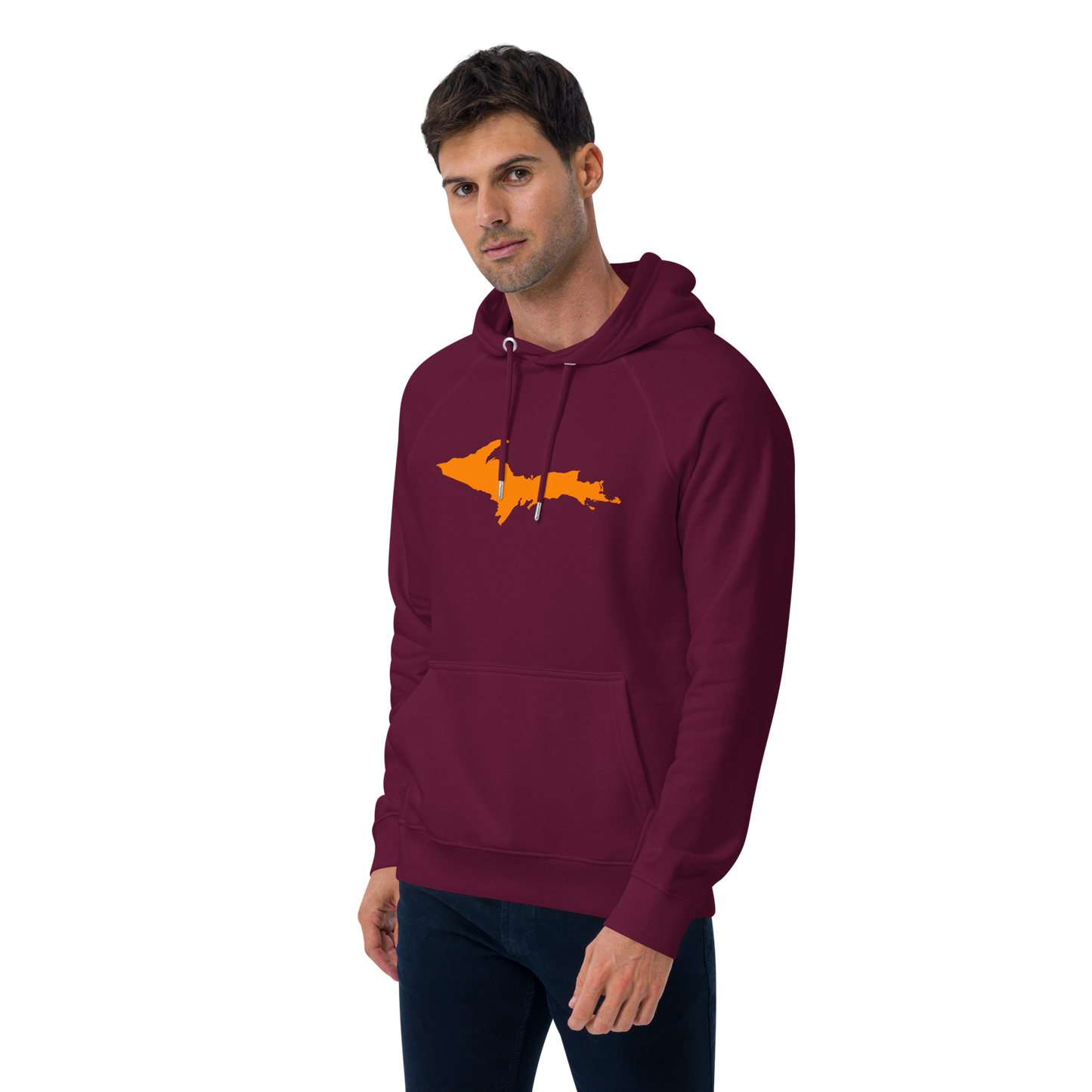 Michigan Upper Peninsula Hoodie (w/ Orange UP Outline) | Unisex Organic