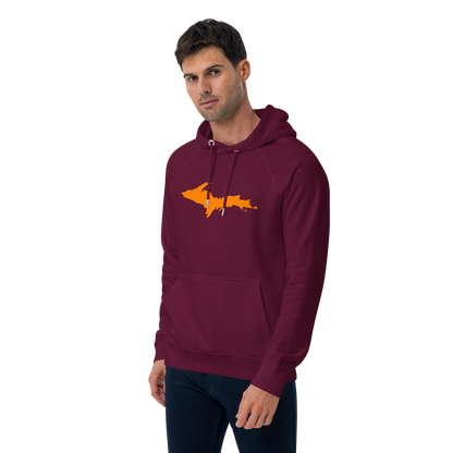 Michigan Upper Peninsula Hoodie (w/ Orange UP Outline) | Unisex Organic