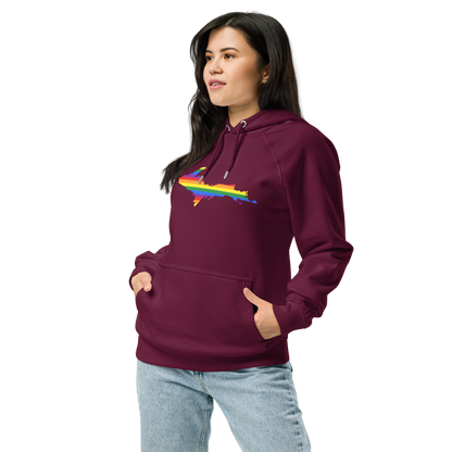 Michigan Upper Peninsula Hoodie (w/ UP Pride Flag Outline) | Unisex Organic