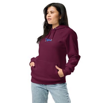 Michigan Upper Peninsula Hoodie (w/ Embroidered Azure UP Outline) | Unisex Organic