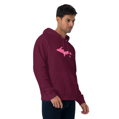 Michigan Upper Peninsula Hoodie (w/ Pink UP Outline) | Unisex Organic