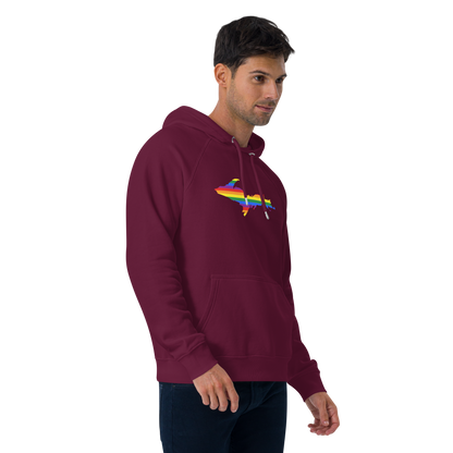 Michigan Upper Peninsula Hoodie (w/ UP Pride Flag Outline) | Unisex Organic