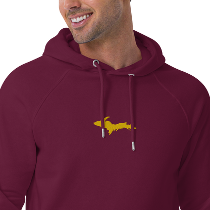 Michigan Upper Peninsula Hoodie (w/ Embroidered Gold UP Outline) | Unisex Organic