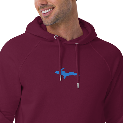 Michigan Upper Peninsula Hoodie (w/ Embroidered Azure UP Outline) | Unisex Organic