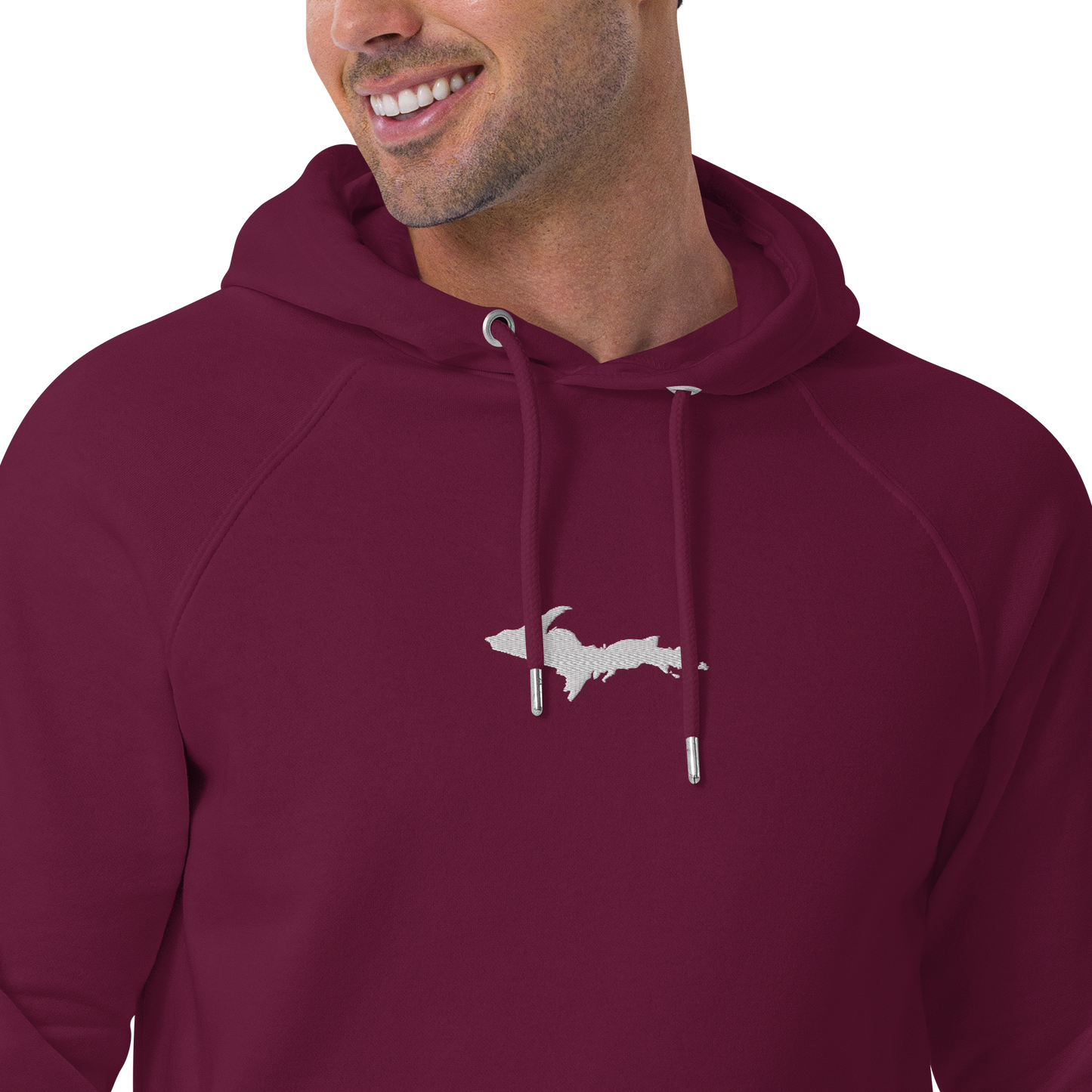 Michigan Upper Peninsula Hoodie (w/ Embroidered UP Outline) | Unisex Organic