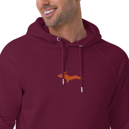 Michigan Upper Peninsula Hoodie (w/ Embroidered Orange UP Outline) | Unisex Organic