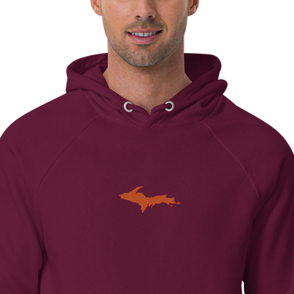 Michigan Upper Peninsula Hoodie (w/ Embroidered Orange UP Outline) | Unisex Organic