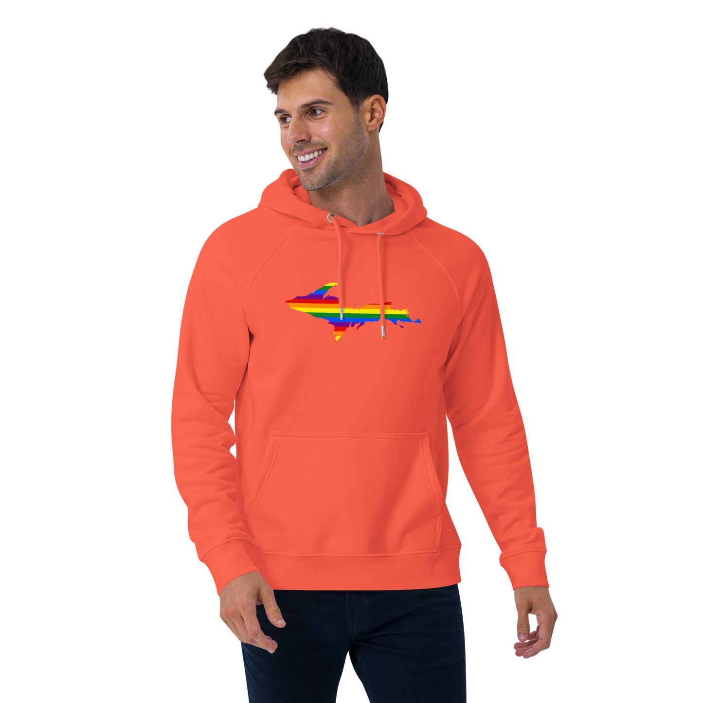 Michigan Upper Peninsula Hoodie (w/ UP Pride Flag Outline) | Unisex Organic