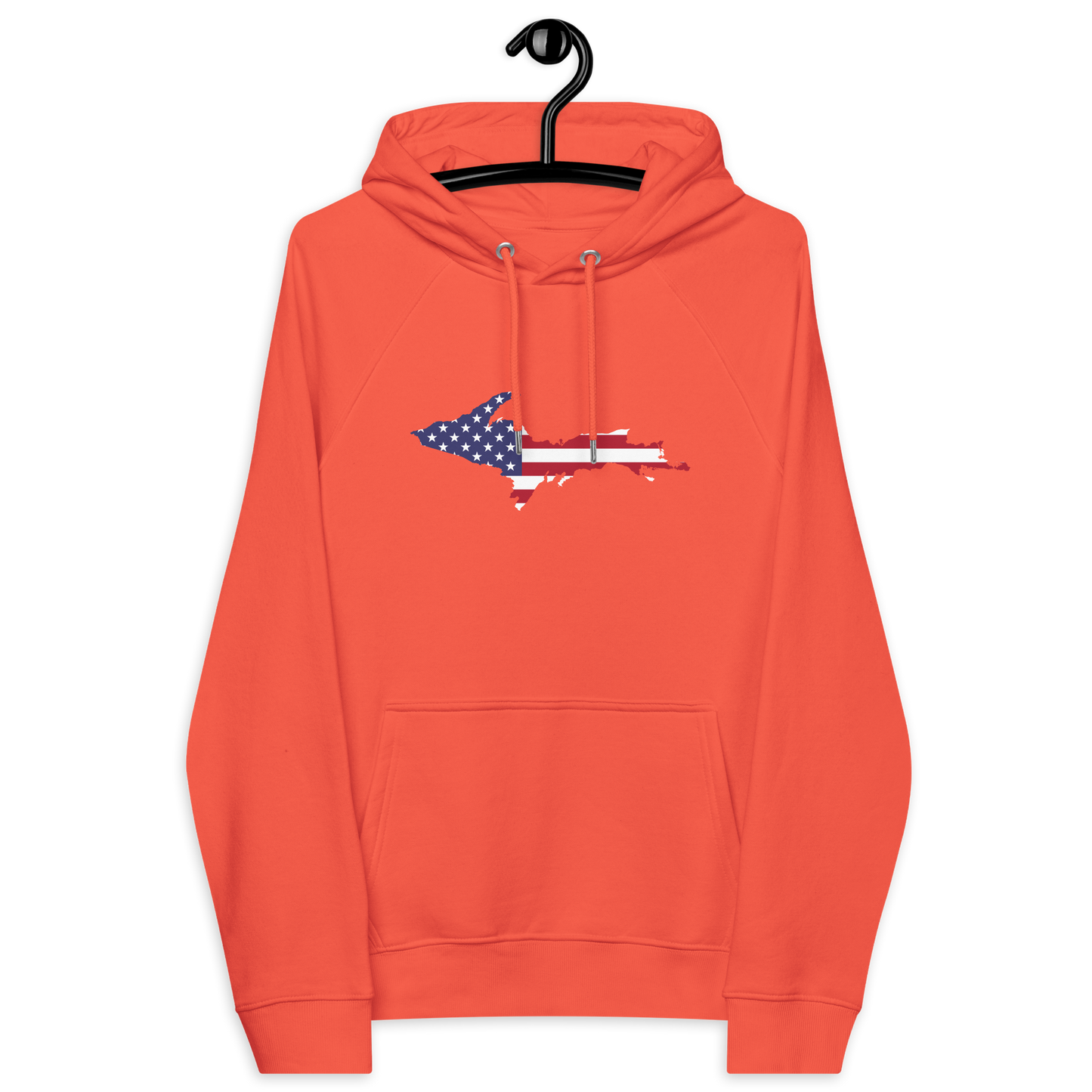 Michigan Upper Peninsula Hoodie (w/ MI USA Flag Outline) | Unisex Organic