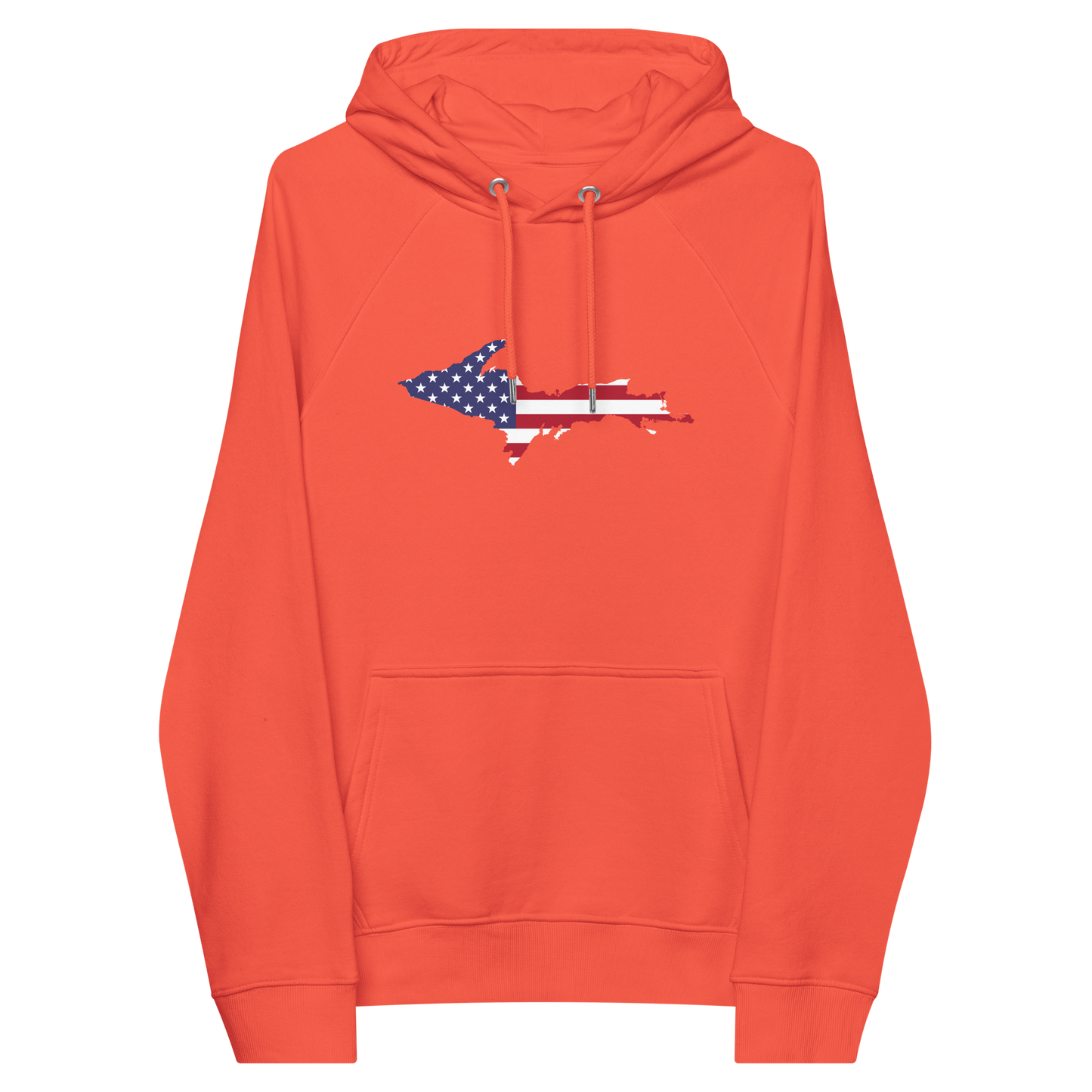 Michigan Upper Peninsula Hoodie (w/ MI USA Flag Outline) | Unisex Organic