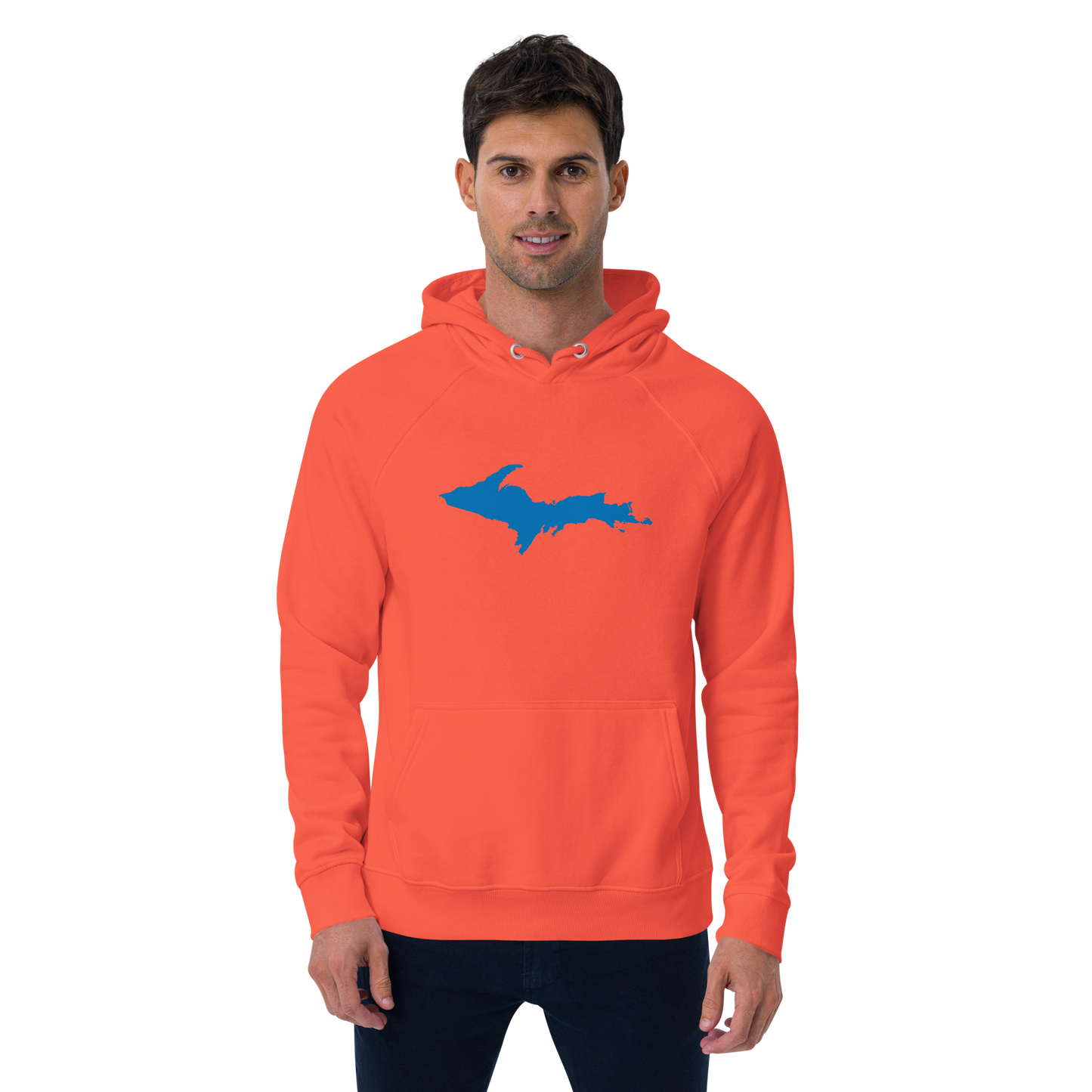 Michigan Upper Peninsula Hoodie (w/ Azure UP Outline) | Unisex Organic