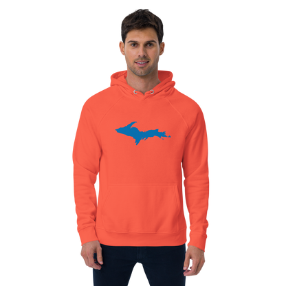 Michigan Upper Peninsula Hoodie (w/ Azure UP Outline) | Unisex Organic