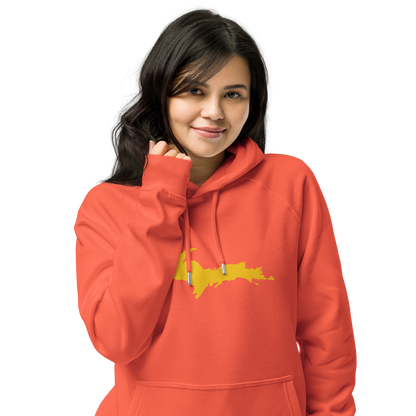 Michigan Upper Peninsula Hoodie (w/ Gold UP Outline) | Unisex Organic