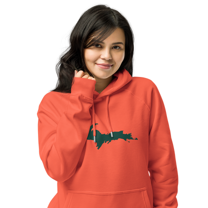 Michigan Upper Peninsula Hoodie (w/ Green UP Outline) | Organic Unisex