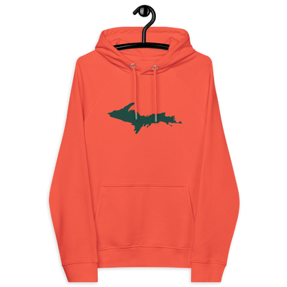 Michigan Upper Peninsula Hoodie (w/ Green UP Outline) | Organic Unisex