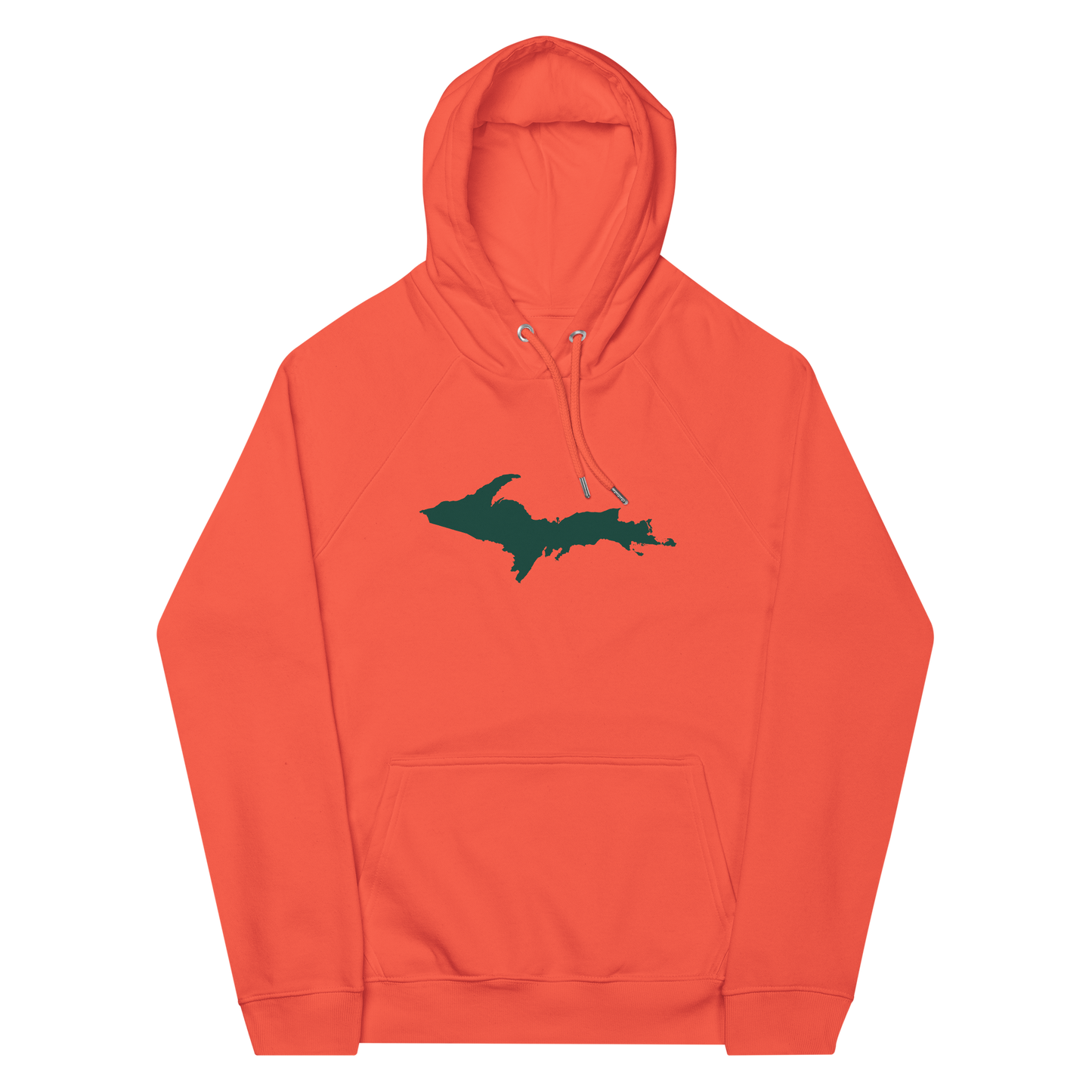 Michigan Upper Peninsula Hoodie (w/ Green UP Outline) | Organic Unisex